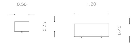 Σχήμα 5.4: Διαστάσεις επίπλων κρεβατοκάμαρας(κομοδίνο, τουαλέτα)