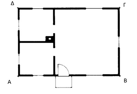 Σχέδιο 5.3: Οριζόντια τομή (κάτοψη) κτηρίου.