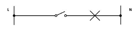 Σχήμα 6.10 Αναπτυγμένο ή Λειτουργικό σχέδιο συνδεσμολογίας απλού φωτιστικού σημείου.