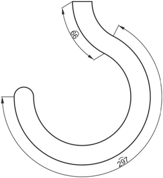 Σχήμα 4.42: Τοποθέτηση διαστάσεων σε τόξα κύκλου.